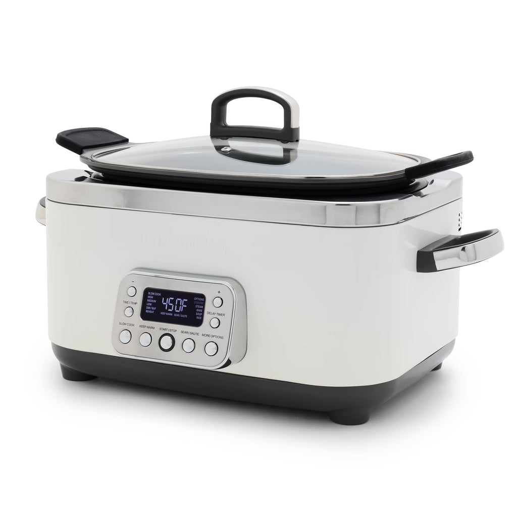 GreenPan 6-Quart, 14-in-1 Slow Cooker, Family Size, Ceramic Nonstick, Dishwasher Safe Parts, Black