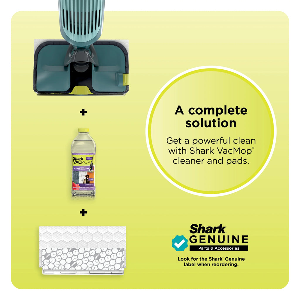 Shark VACMOP Reveal Cordless Hard Floor Cleaner, Vacuum and Spray Mop, 4 Disposable Pads, 12oz Pet Multi-surface Cleaning Solution, VM401
