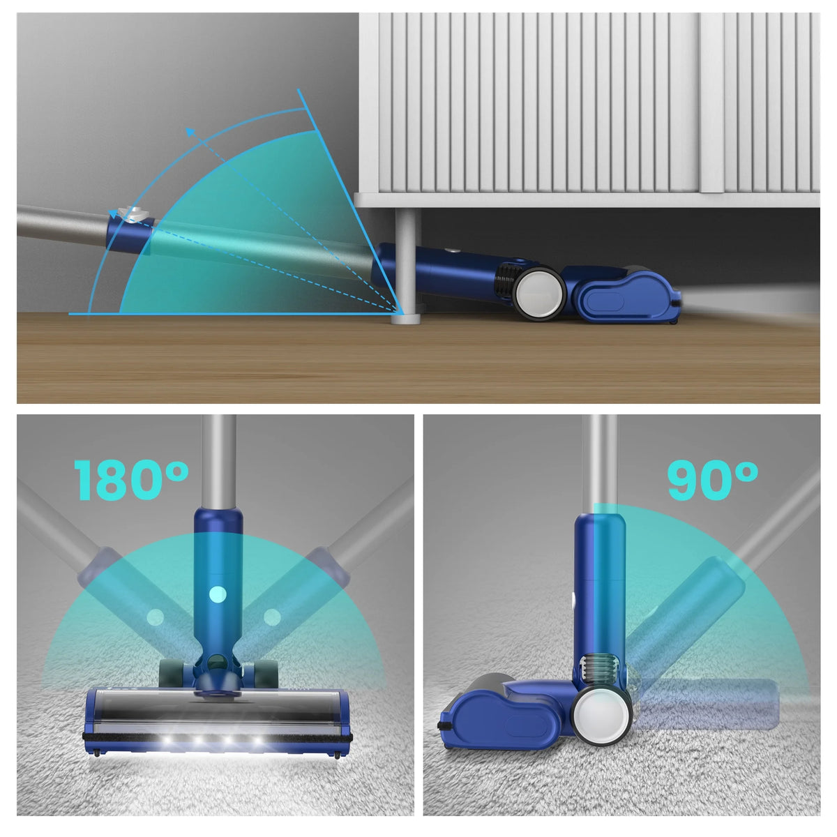 INSE Lightweight Cordless Vacuum with 30Kpa Powerful Suction & 60 Mins Runtime, Stick Vacuum  for Carpet, Tile, Pet Hair, Hardwood Floors
