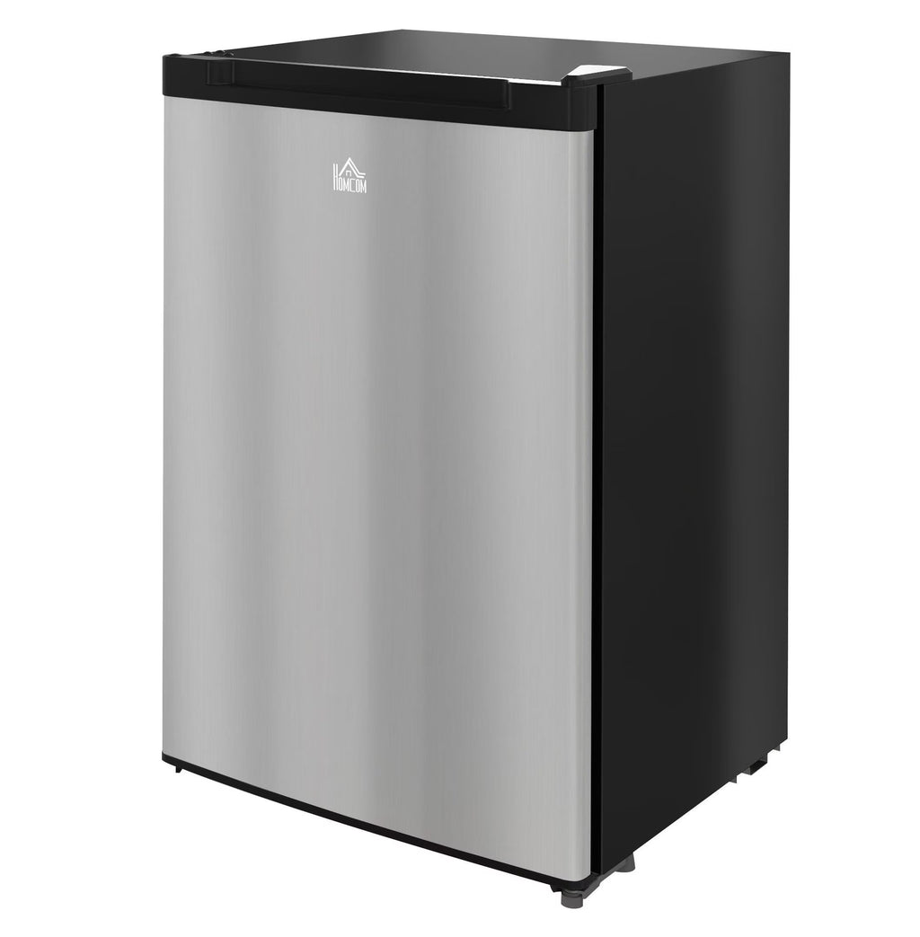 Compact Upright Freezer 3 Cu Ft - Adjustable Thermostat, Reversible Door, Mini Freezer for Apartment, Dorm, Office - Silver