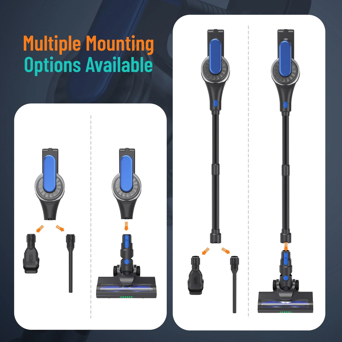 VACFORE Vacuum Cleaner, 6 in 1 Powerful Suction Cordless Vacuum, for Home Hardwood Floor