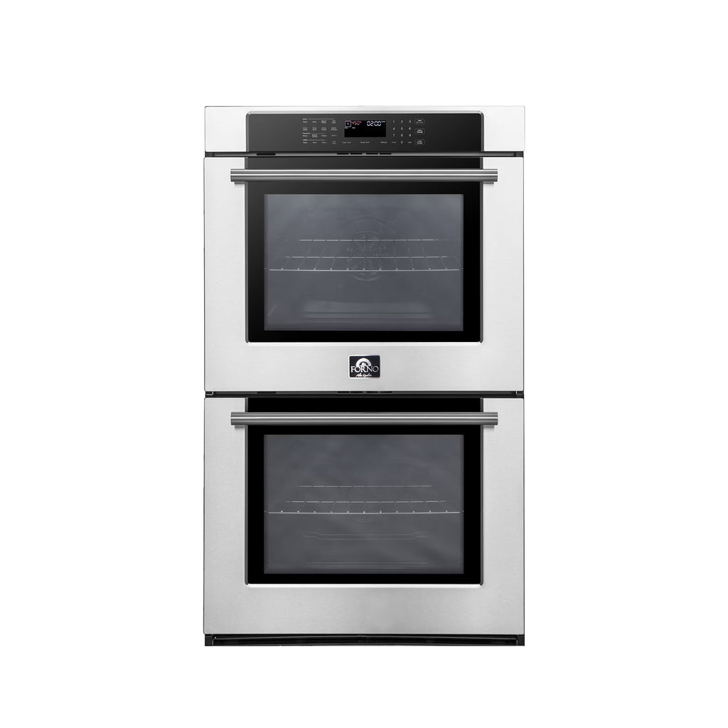 Forno Villarosa 30-Inch Built-In Double Wall Oven, Stainless Steel, Convection Cooking, Touch Control Panel, Self-Cleaning Function