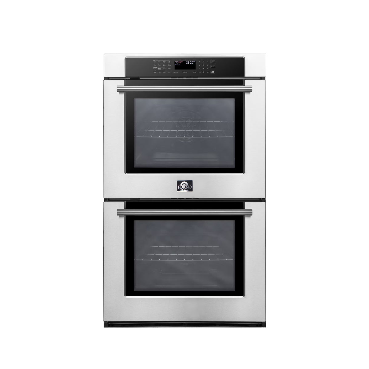 Forno Villarosa 30-Inch Built-In Double Wall Oven, Stainless Steel, Convection Cooking, Touch Control Panel, Self-Cleaning Function