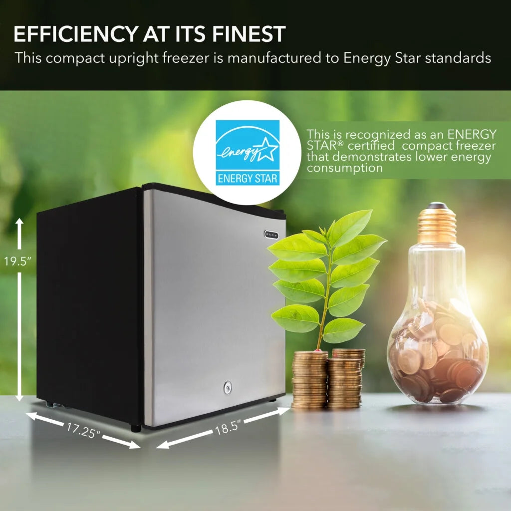 Whynter 1.1 cu. ft. Energy Star Upright Freezer with Lock CUF-112SS