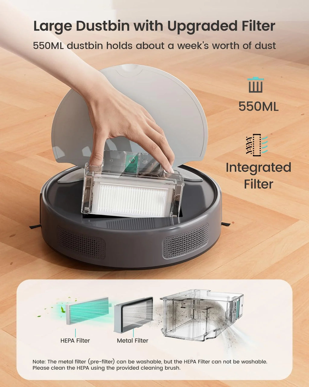 Lefant Robot Vacuum Cleaner with 4500Pa Suction, APP/Remote/Voice Control,Ideal for Pet hair, M310