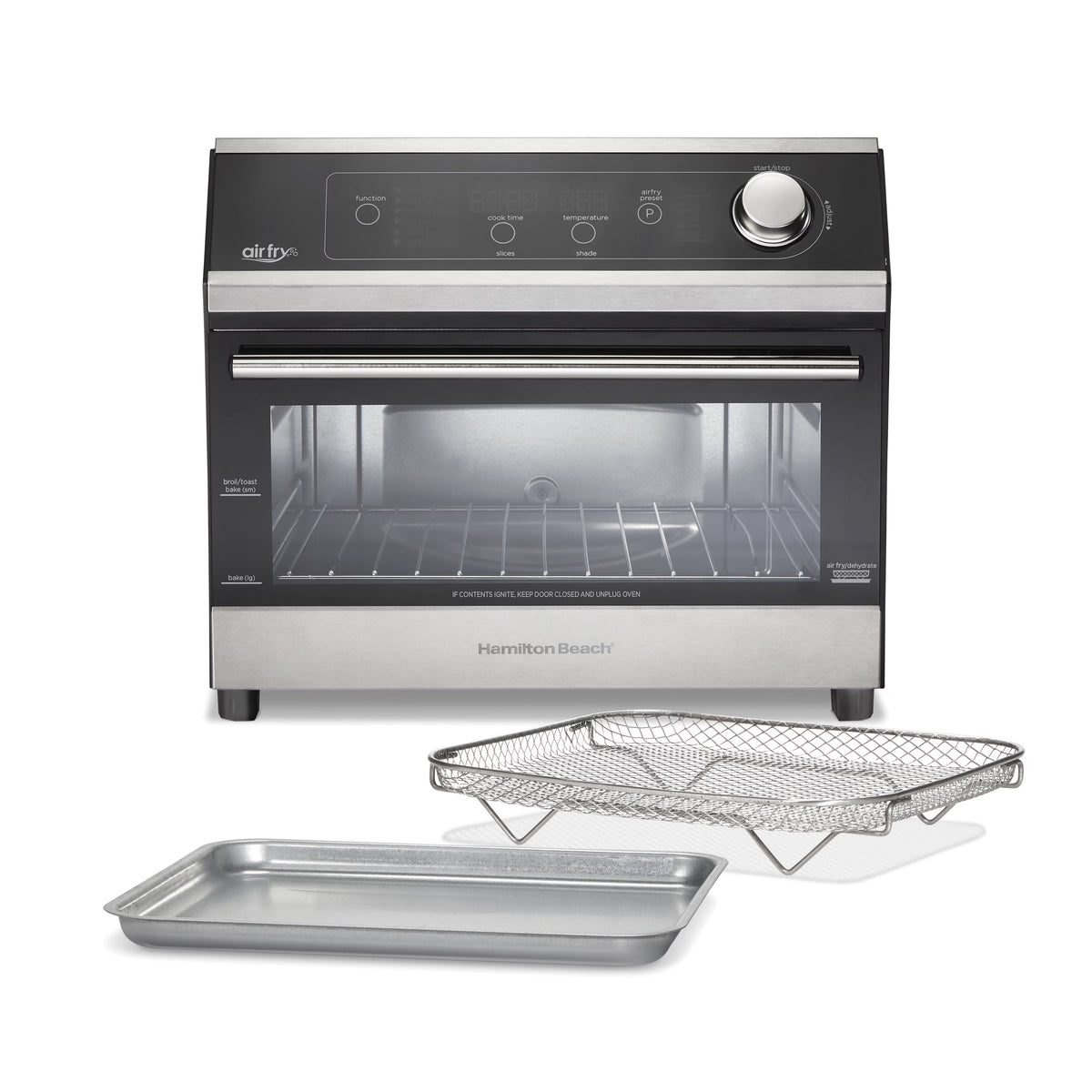 Hamilton Beach Digital Air Fryer Toaster Oven Combo, 10 Ways to Cook, 4 Preset Functions, 1800 Watts, Stainless Steel