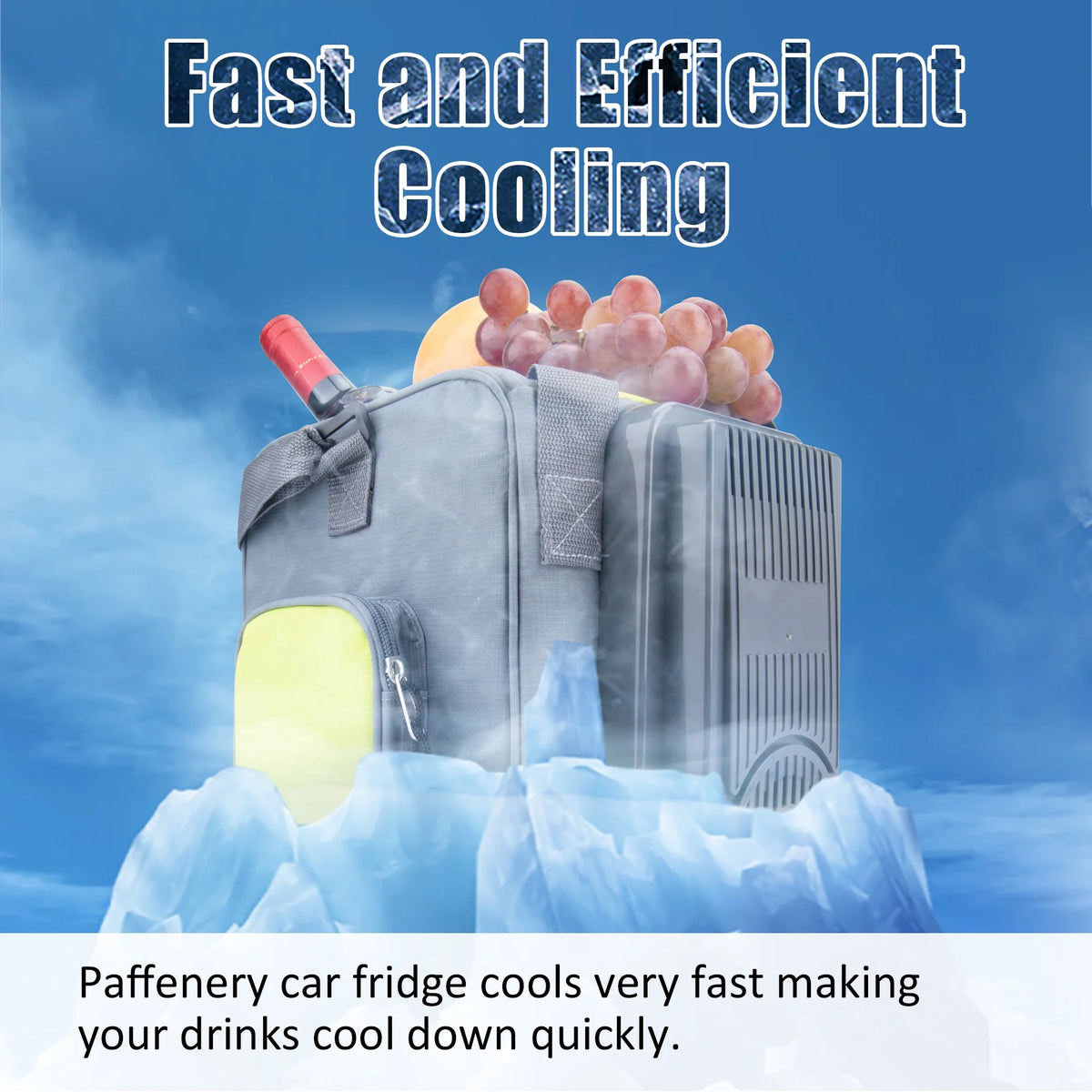 Paffenery 15 Quarts Car Cooler Plug in, 16L Small Electric Cooler, 12V Mini Car Fridge Portable Refrigerator for Camping