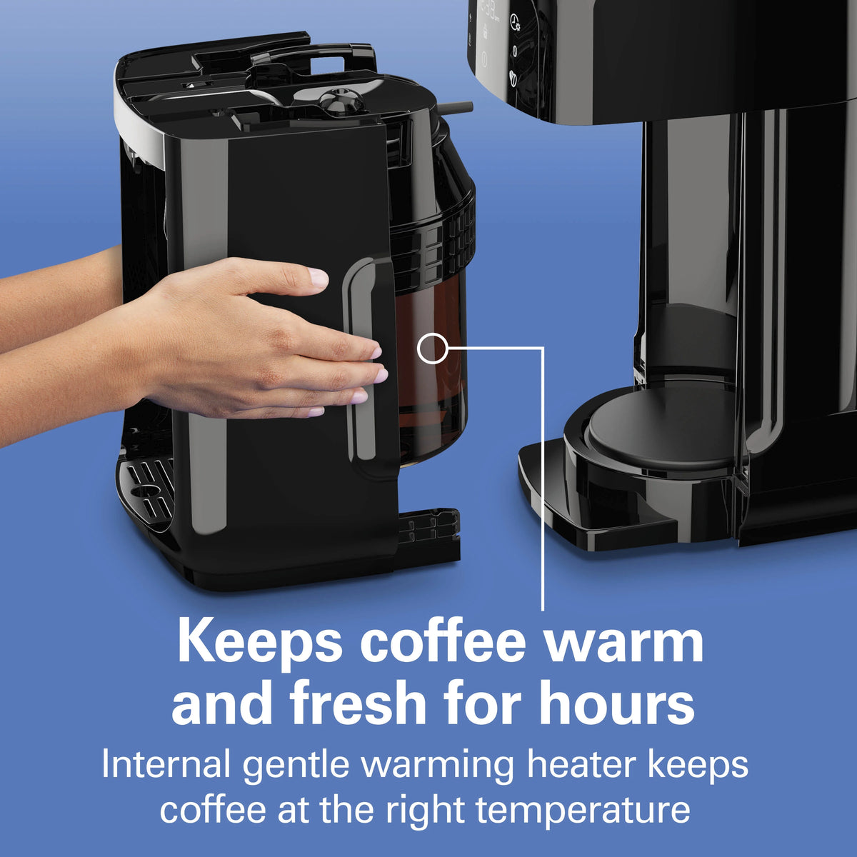Hamilton Beach One Press 14-Cup Programmable Drip Coffee Maker Machine with Glass Coffee Pot, Black
