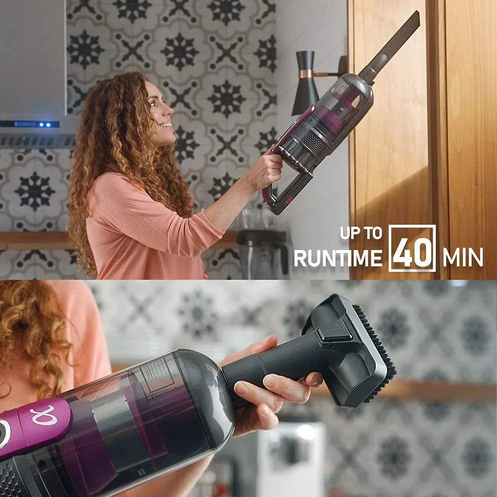 RoomieTEC Alpha Professional Upright Cordless Vacuum Cleaner, Lightweight and Bagless, with Handheld Dust Buster, Motorized Pet Brush, 22Kpa, 300W
