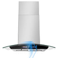 30 inch Stainless Steel Island Mount Range Hood 700 CFM, 120V Exhaust Fan, 3-Speed 65dB, Gesture Control & LED Lights?