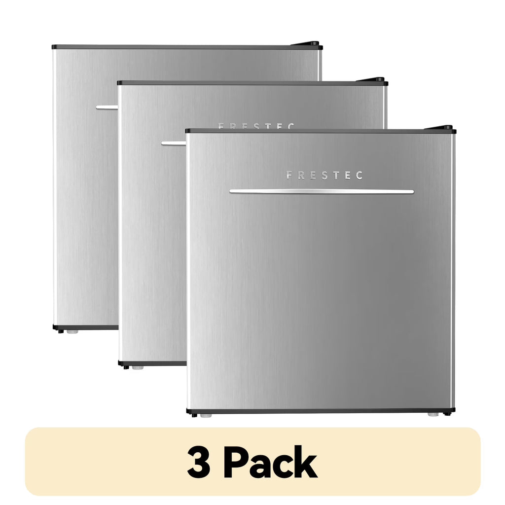(3 pack) Frestec 1.7 Cu ft Single Door Mini Fridge , grey, New, VOK-17-3PSS