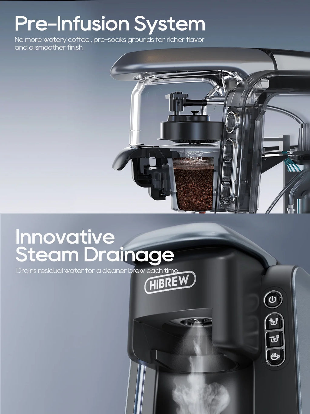 HiBREW 6-in-1 Capsule Coffee Maker & Espresso Machine �C Multi-Compatible, Hot/Cold Brew, 9 Temp Settings H6
