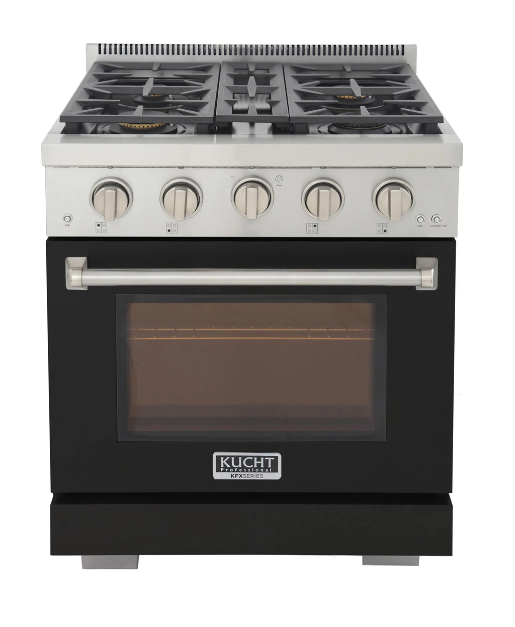 Professional 30-in Natural Gas Range in Black with True Simmer Burners