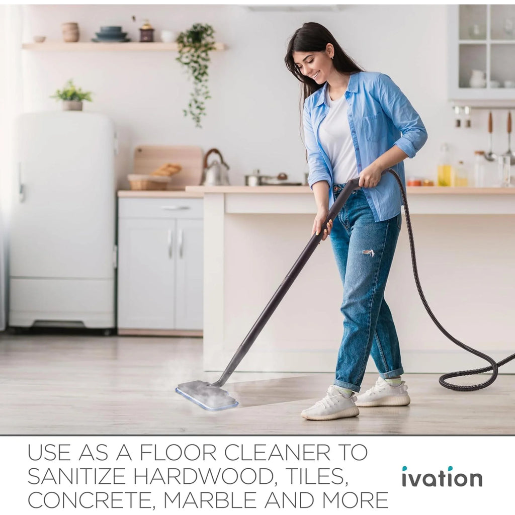 Ivation Steam Cleaner, Powerful Multipurpose Steamer w/ 18 Accessories
