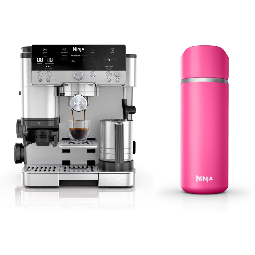 Ninja Luxe Cafe Premier Series, Stainless Steel Espresso Machine and Drip Coffee Maker with integrated Coffee Grinder and Milk Frother, ES601