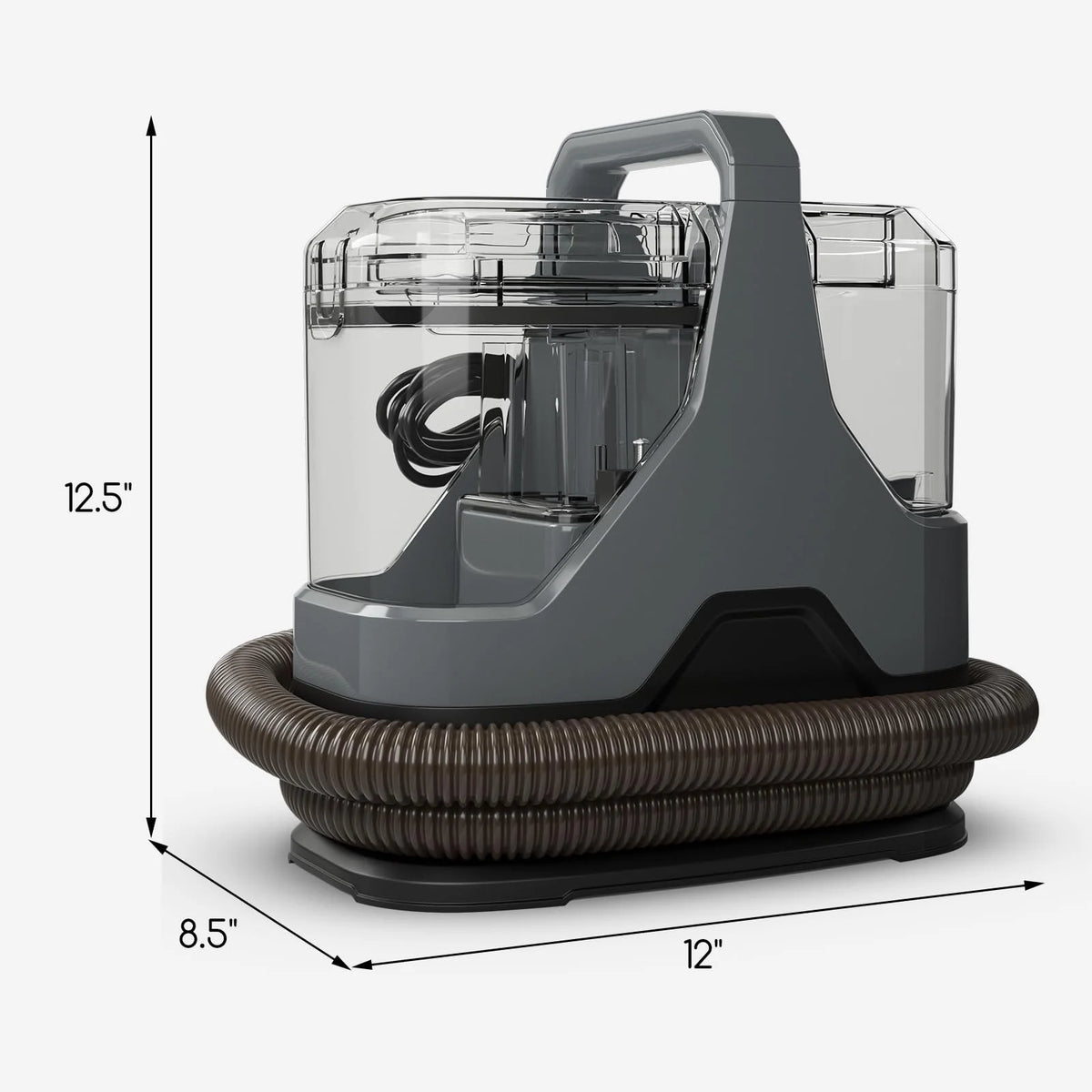 600W Upholstery Cleaner Machine with 15Kpa Powerful Suction and Versatile Attachments-Gray