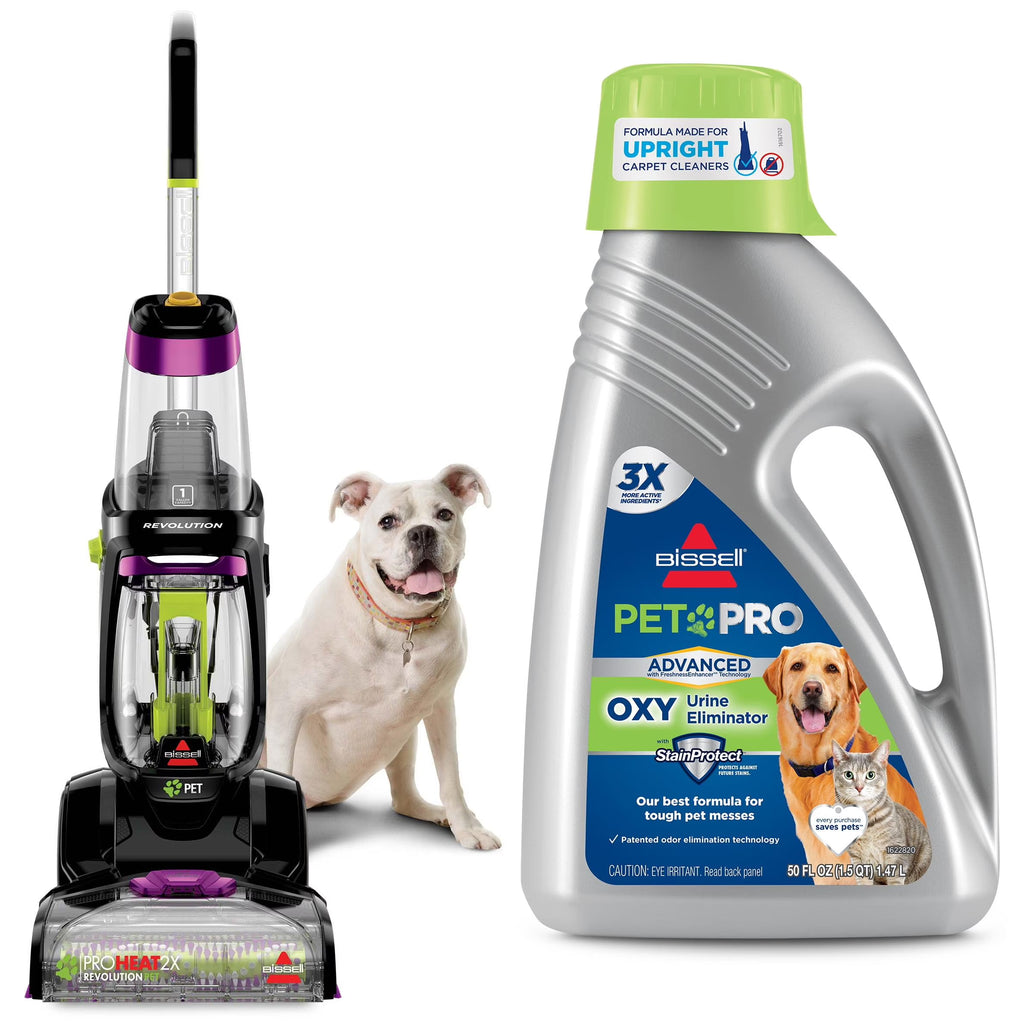 BISSELL ProHeat 2X Revolution Pet Pro Upright Deep Cleaner, for Carpets and Upholstery, TurboStrength Motor Technology, 3 Cleaning Modes, Heatwave Technology, 3586, Purple