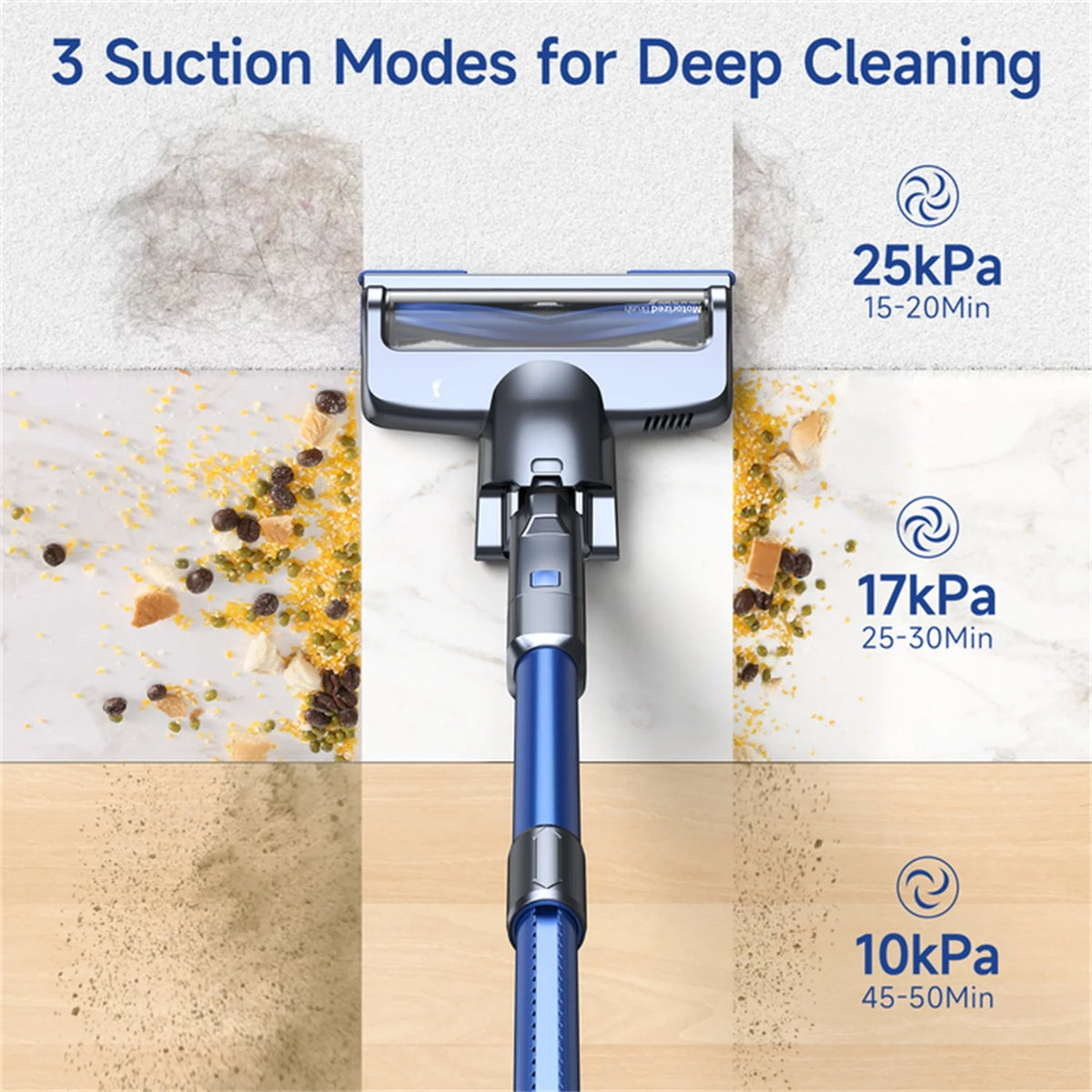 Lubluelu Free-Standing Vacuum Cleaner 25KPa,Powerful Lightweight Cordless 6 in 1 Stick Vacuum Cleaner for Carpet Floor Pet Hair Home