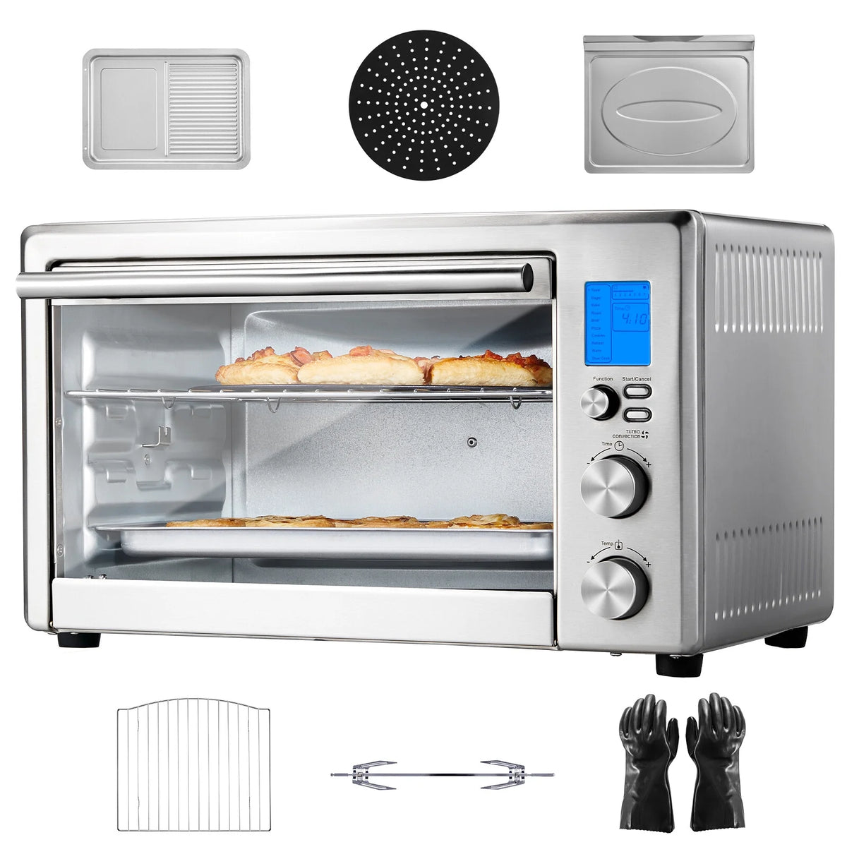 XYTREW Countertop Convection Oven 28L Toaster Baker Bread 10-IN-1 1800W for Home Use