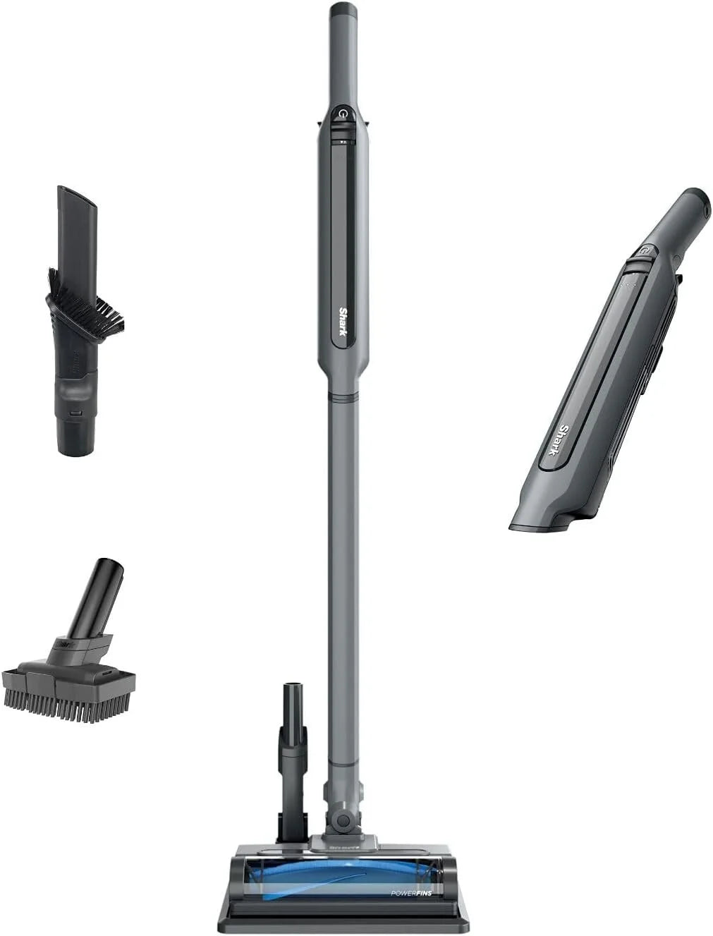 Pre-Owned Shark WS642 WANDVAC System Pet Ultra-Lightweight Cordless Stick Vacuum with PowerFins Brushroll & Charging Dock - Steel Grey