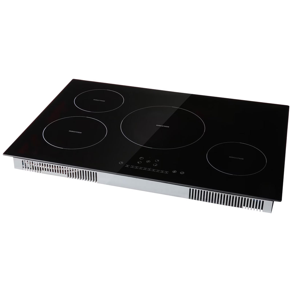 KFFKFF 30" Electric Cooktop, 4 Burners 7500W Built-in Electric Stove with Touch Controls, Safety Lock, 9 Temperature Settings 220-240V