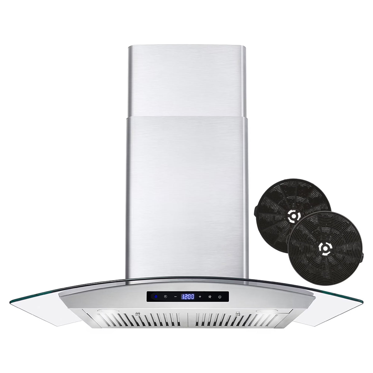 30 in. Vista Collection Ductless Wall Mount Range Hood, Button Controls, LED Lights, Stainless Steel