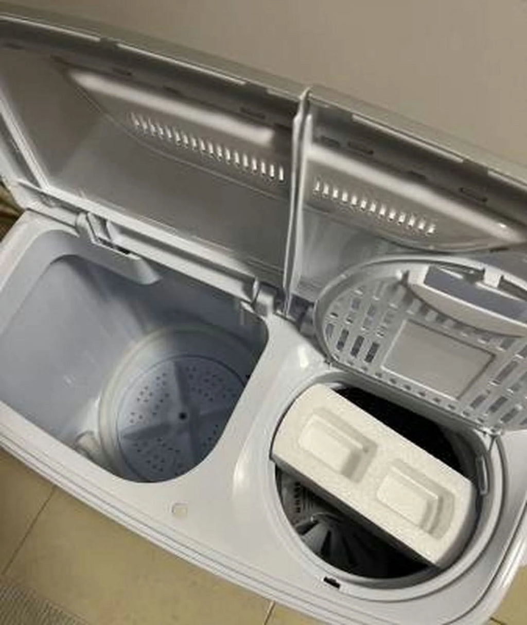 Topcobe 8 Lbs Compact Mini Twin Tub Washing Spiner Machine, Space Saving Washer for Home and Apartment