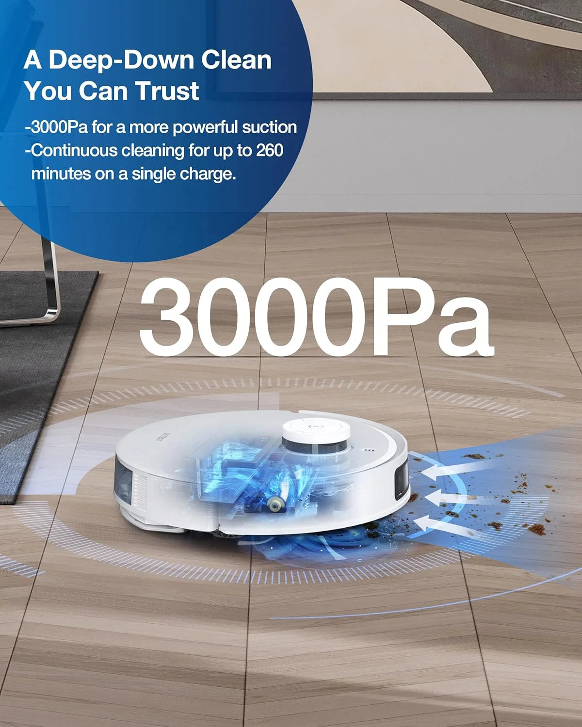 ECOVACS DEEBOT T10 PLUS Neo Robot Vacuum and Mop, Auto-Empty, AIVI 3.0, OZMO Pro 3.0 Oscillating Mopping, 3D Map, Air Freshener