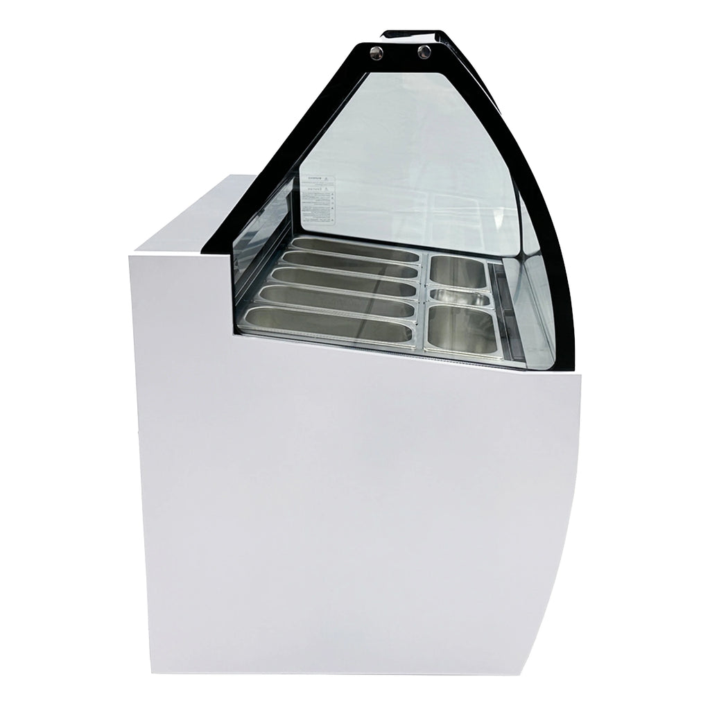 42 in. Commercial Deluxe Ice Cream Gelato 7 Pan Freezer NSF ETL Gelato Dipping Cabinet