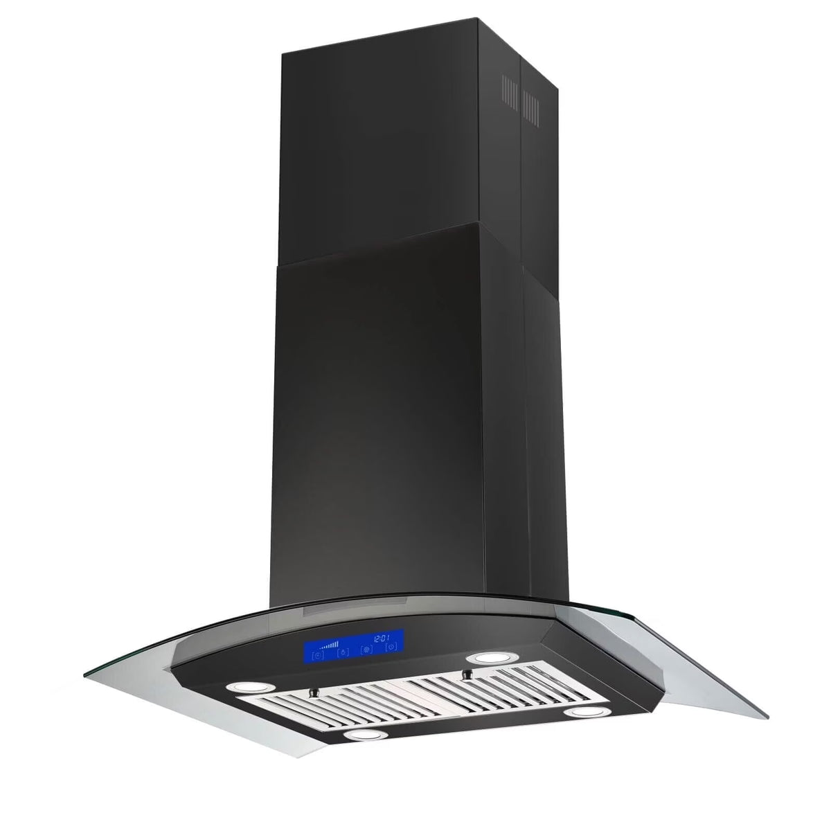 Joeaonz 30-Inch Island Range Hood 900CFM Stainless Steel with Glass Touch Control and Permanent Reusable Filters
