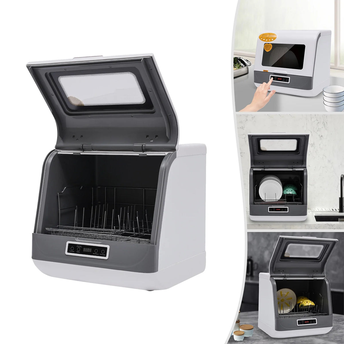 Countertop Dishwasher, Portable Countertop Dishwasher, Mini Dishwasher for Small Households, Apartments, Boats, and Campers/ RVS with Limited Space