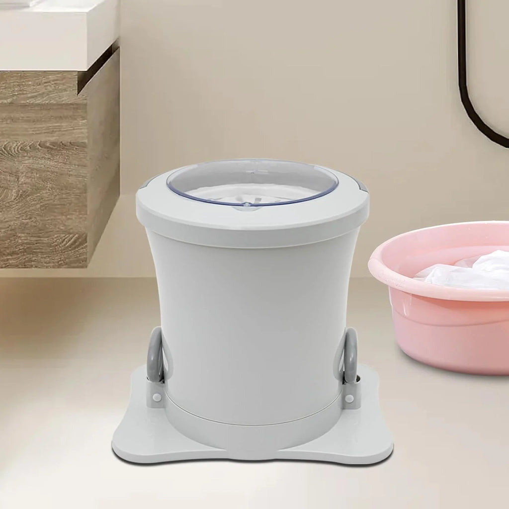 Portable Foot Operated Dryer, Mini Manual Dryer Machine, Portable Single Tub Dryer Machine, Hand-operated Mini Compact Spin Dryer, 2.4Gal Manual Draw Cord Dryer (Dryer(2.4gal White))