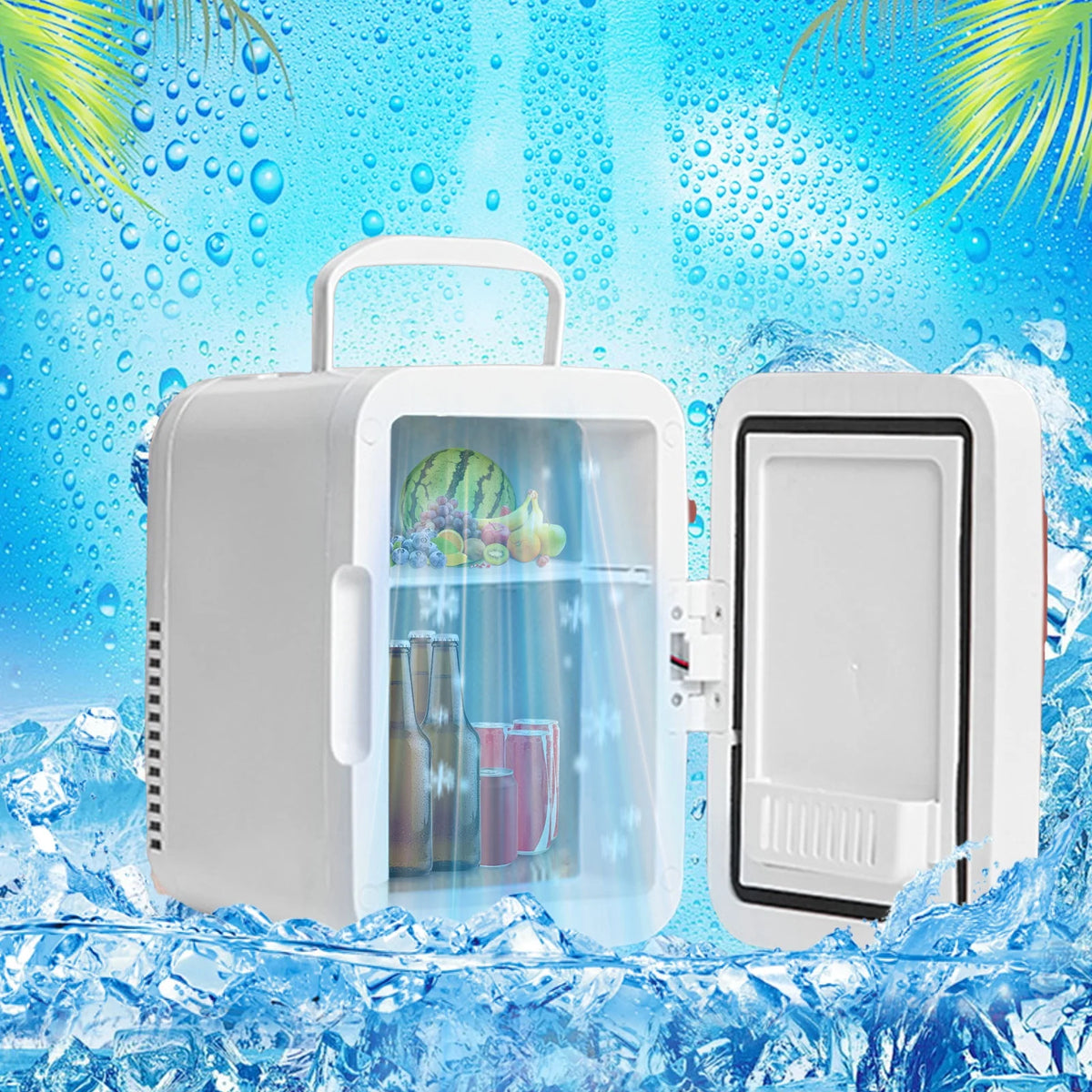tzyudk White Mini Refrigerator 4L Quiet Heating Freezing Portable Compact Fridge For Home Car Student Dormitory Us Plug 110V Affordable Useful Plastic