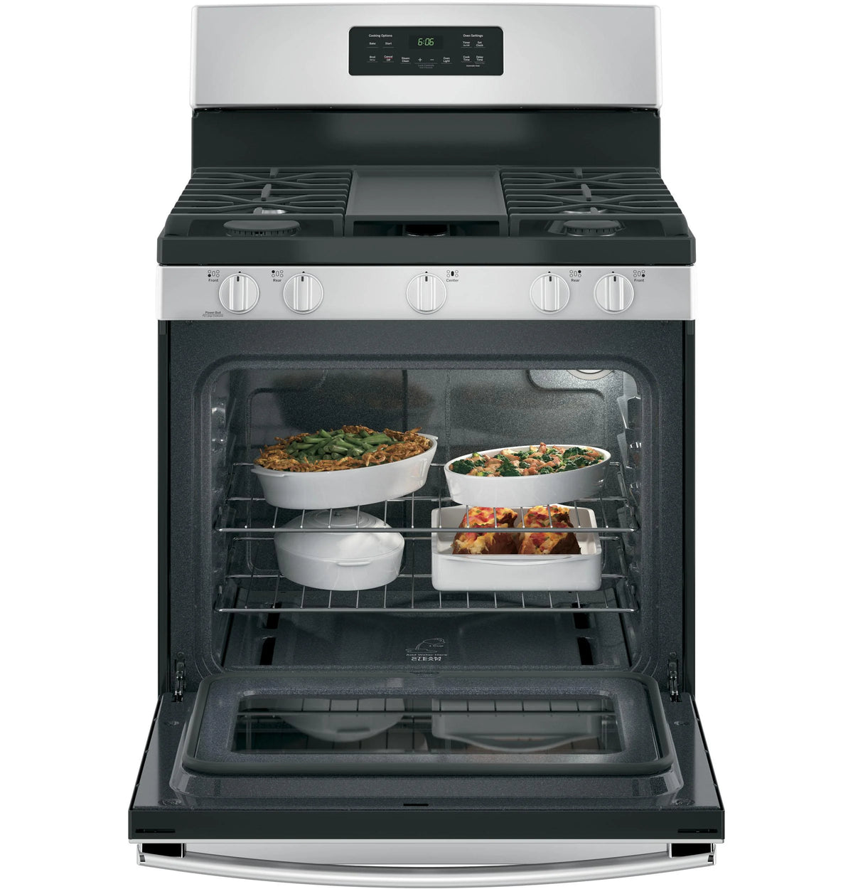 GE? 30" 5.0 cu. ft. Free-Standing Gas Range in Stainless Steel