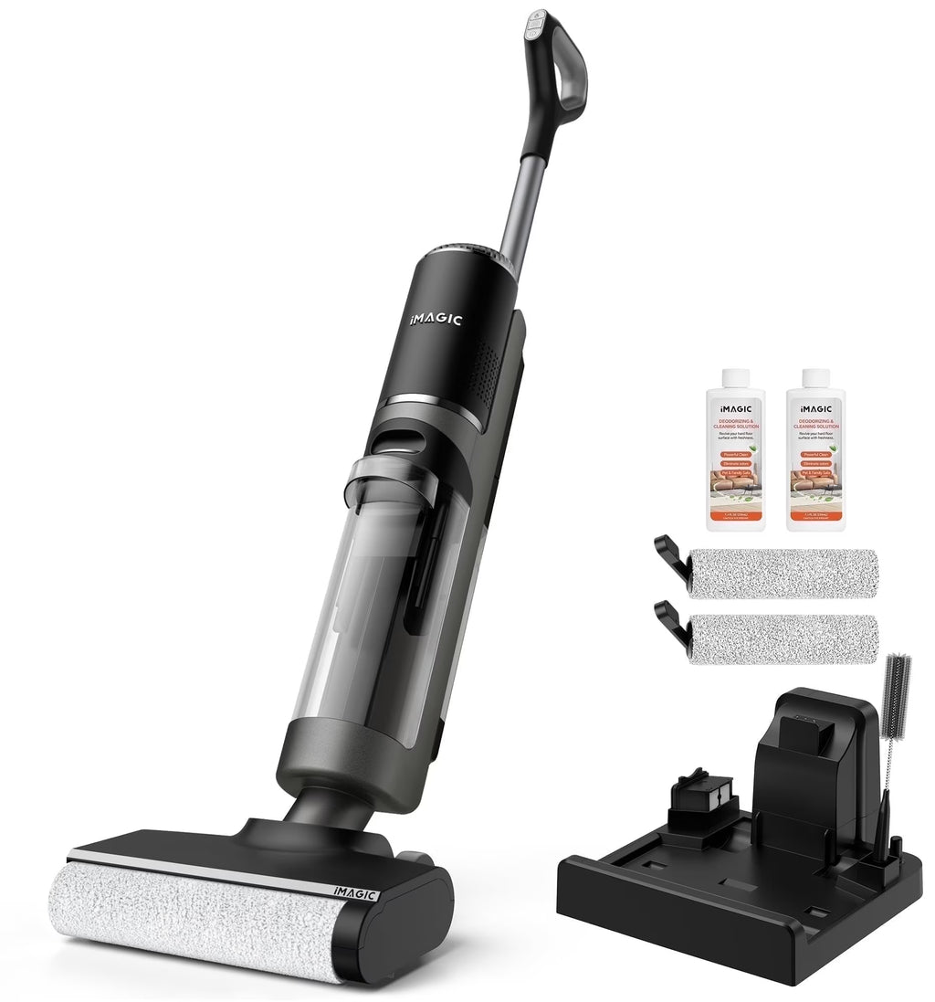 IMAGIC M3 Cordless Vacuum Mop with Self-Cleaning & Hot Air Drying for Hard Floors, Edge Cleaning, 5-in-1 Lightweight
