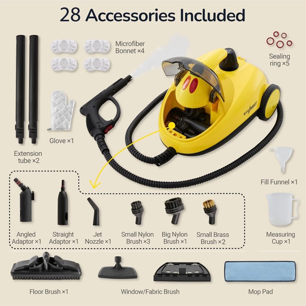STEAMBOT  Steam Cleaner with 28-in-1 powerful,Applicable to different floor materials Strong rotational force and convenient to use