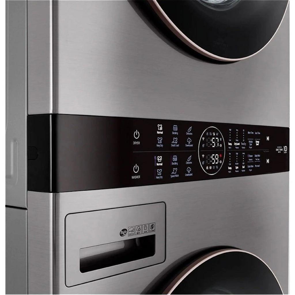 LG WKE100HVA 4.5/7.4 Cu. Ft. Smart Front Load WashTower - Graphite Steel