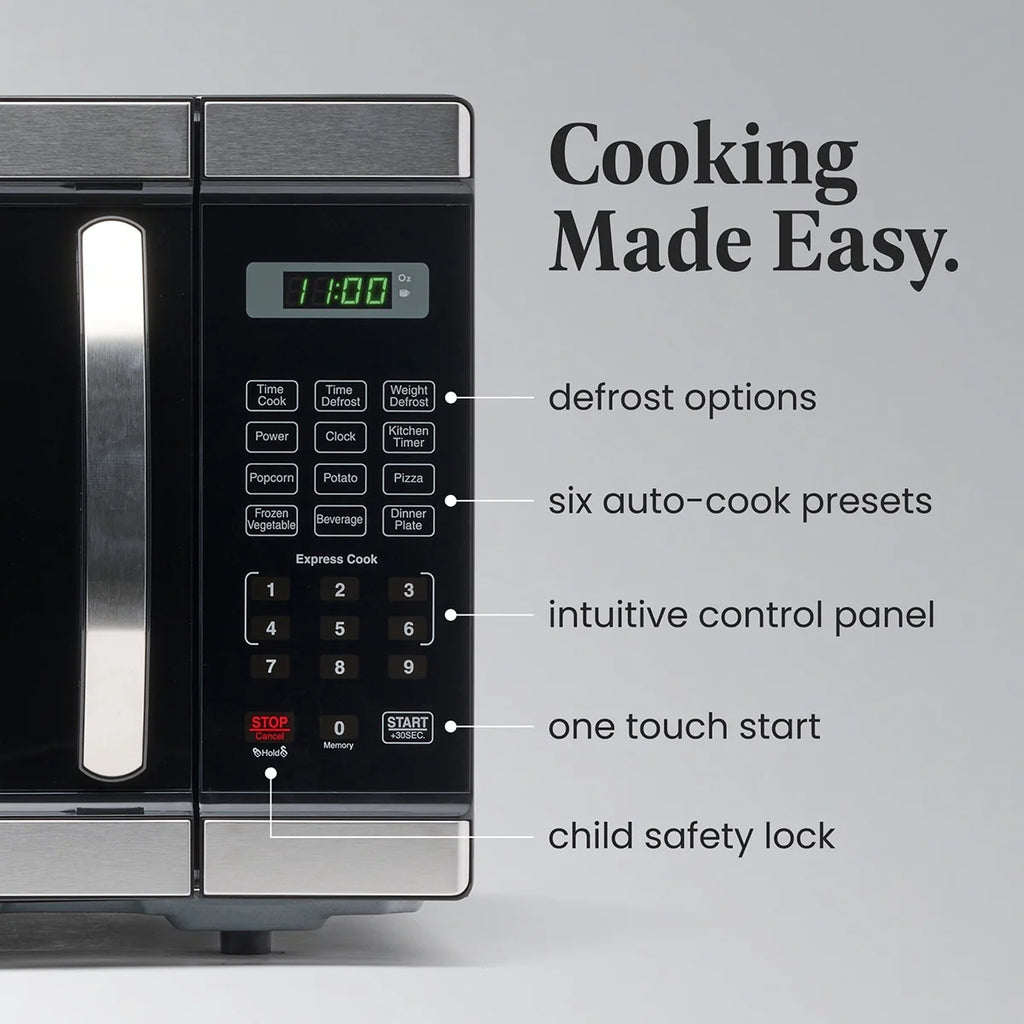 Farberware Countertop Microwave Oven with LED Lighting & Child Lock, 0.7 Cu Ft Black