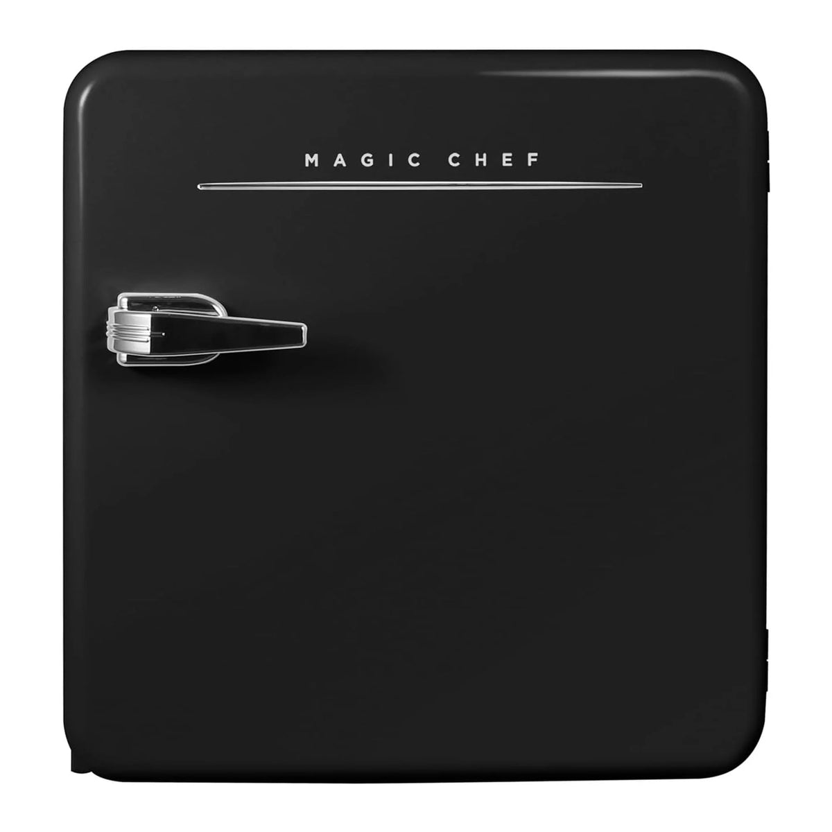 Open Box Magic Chef 1.6 Cu. Ft. Retro Mini Fridge with LED Light, Black, 34 lbs