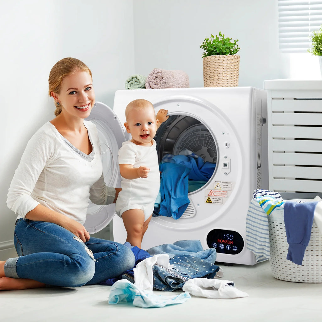 RovSun 110V White Stainless Steel Electric Tumble Dryer