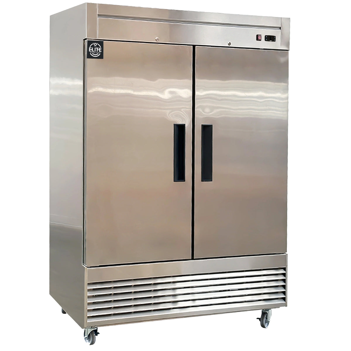 NSF 55 in. 2-Door Reach In Commercial Freezer 47 Cu.Ft. Stainless Steel Freezer Solid Door C55F