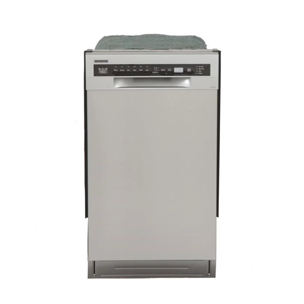 Pemberly Row 18" Stainless Steel Front Control Dishwashers in Silver