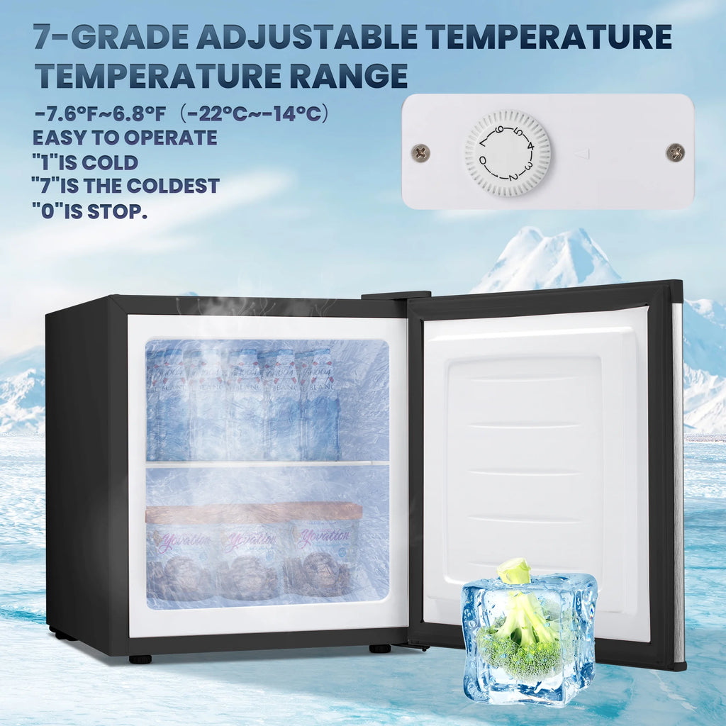 1.7 Cu ft Compact Single Door Refrigerator - Energy Efficient, Reversible Door, Perfect for Home, Office, or Dorm, Black