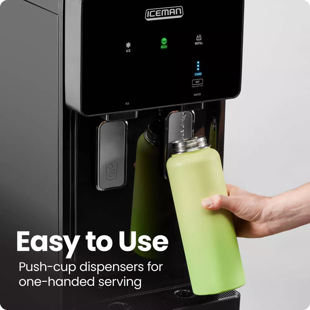 Iceman Ice Maker & Water Dispenser, Bottom-Loading for 1a??5 Gallon Bottles a?? Black