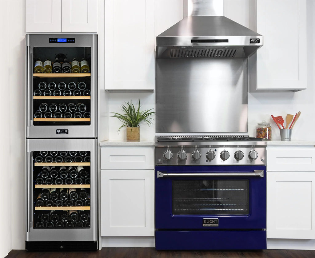 36 in. 5.2 cu. ft Dual Fuel Range for Natural Gas Sealed Burners in Blue.