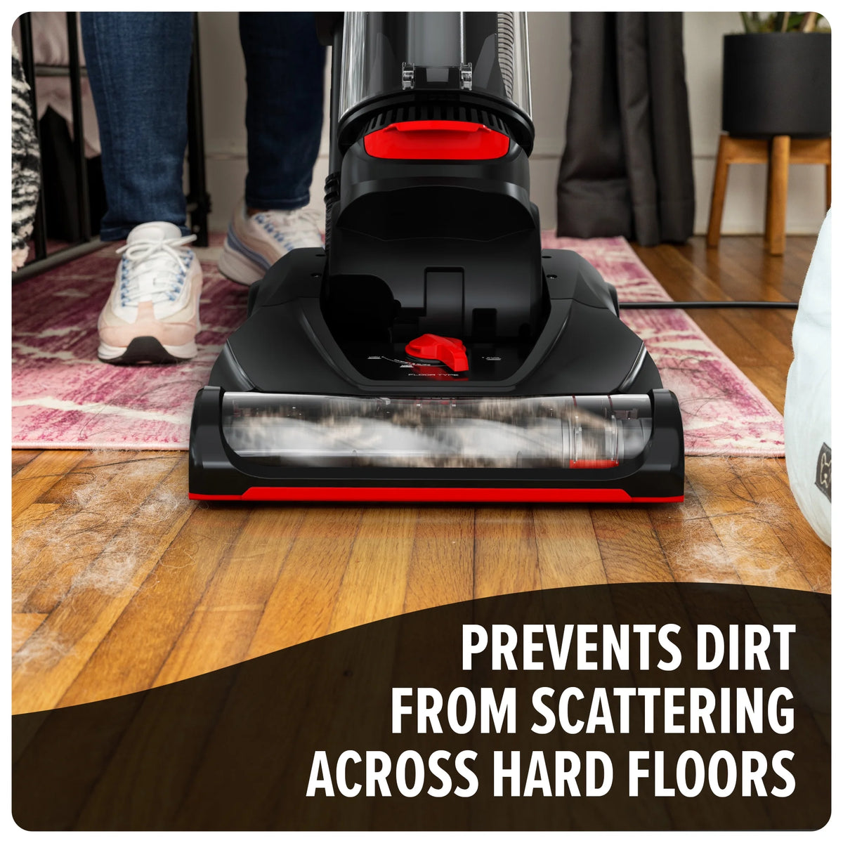 Dirt Devil Upright Vacuum, Multi-Surface Total Pet, Pet Friendly, Powerful Suction, Pet Tool Kit, Large Capacity, Height Adjustable, Hard Floor and Carpet, UD76410V, Red/Black