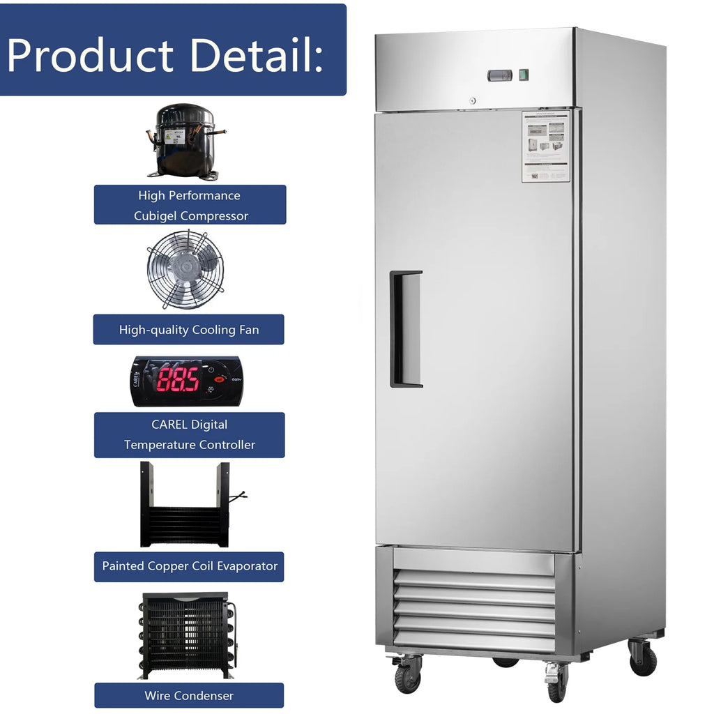 Camellia River 54" Upright Freezer, 42.2 Cu.ft. Solid Door, Commercial, Stainless Steel