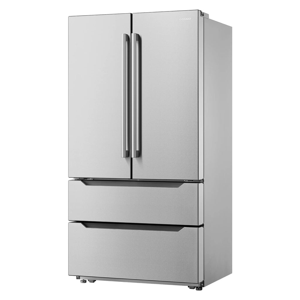 Cosmo 22.5 cu. ft. 4-Door Counter-Depth French Door Stainless Steel Refrigerator