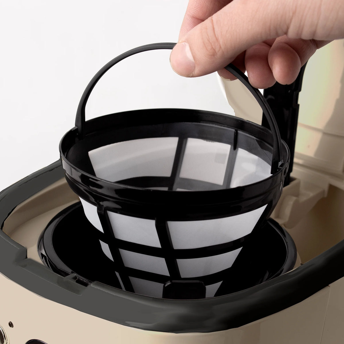 Open Box Haden Coffee Machine 12 Cup Programmable Drip CoffeeMaker Putty/Chrome