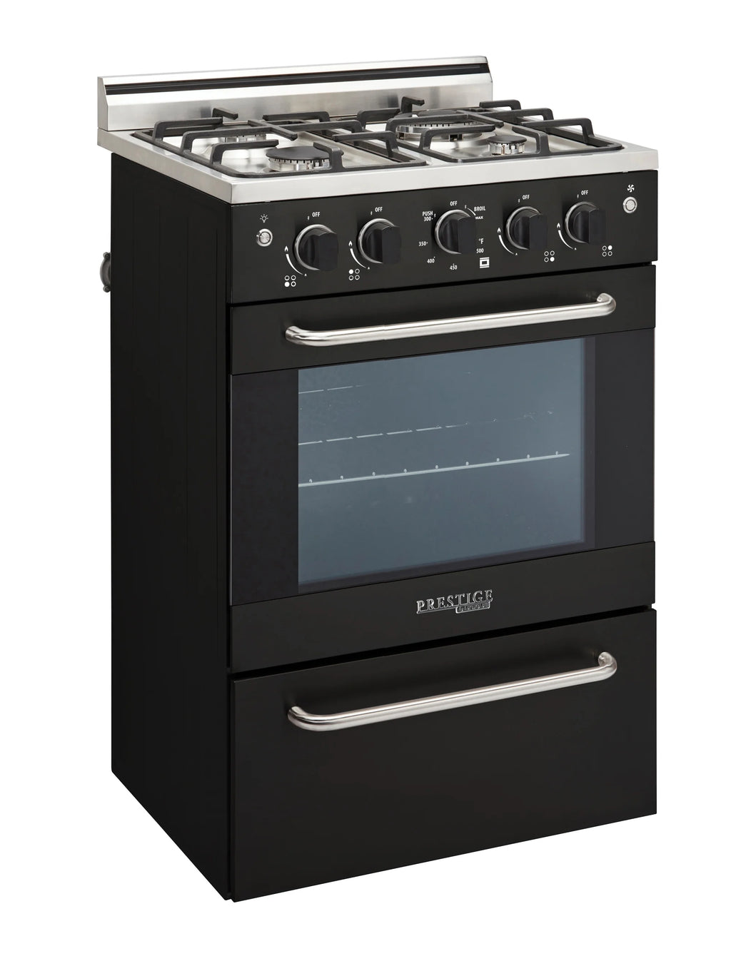Unique Prestige 24�?2.3 cu ft Double Oven Gas Range in White